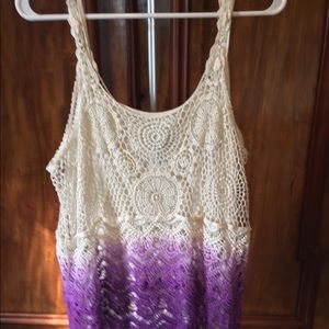 Crocheted lines tank top